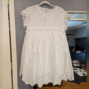 Zara White Boho Dress - Medium